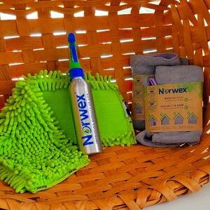 NORWEX ASST. ENVIRO/WINDOW CLOTH (2SETS),ALUMINUM SPRAYER, NUBBY FLOOR DRY CLOTH